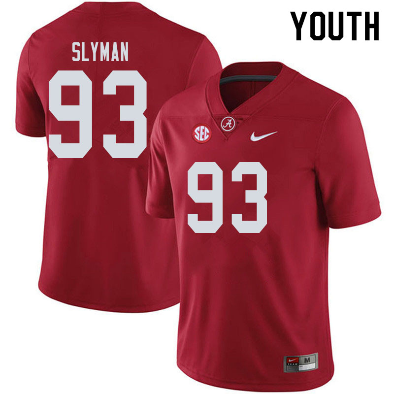 Youth Alabama Crimson Tide Tripp Slyman #93 2019 Crimson College Stitched Football Jersey 23CN074YT
